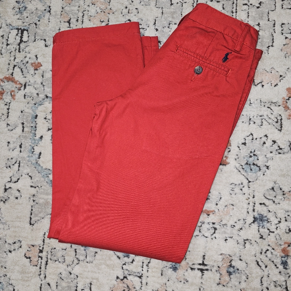 Boys POLO RALPH LAUREN RED CHINO PANTS SIZE 10 GREAT USED CONDITION